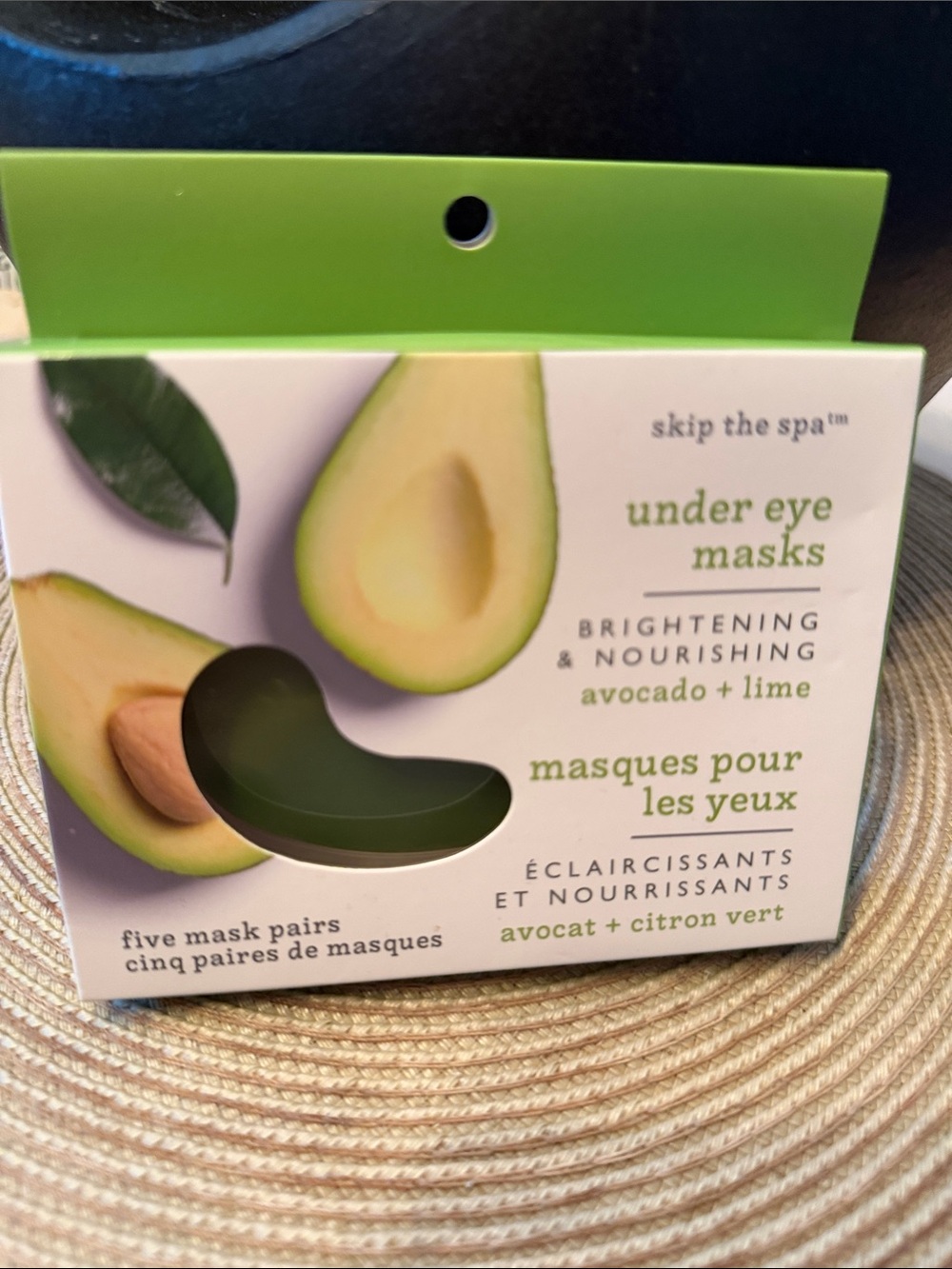 Jean Pierre Brightening Avocado & Lime Under Eye Masks — 5 Pair Green Sealed